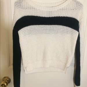 Wet Seal white sweater with black stripe